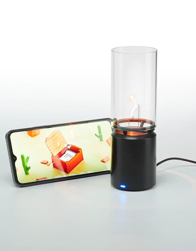 Alt view image 5 of 7 - WARDENCLYFFE® SingLine 60 Plasma Speaker - High-Fidelity Desktop Audio for PC Gaming - Visual Electric Flame & Personal Ambience Light - Unique Tech Gift (Model:SingLine 60 Black)