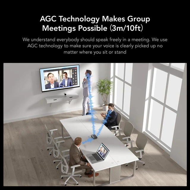 Alt view image 5 of 7 - NUROUM A05B Bluetooth Conference Speaker and Microphone, Portable Wireless Speakerphone with Noise Canceling Mic, 16ft Voice Picked Up Computer Speaker for Desktop PC/Laptop/Office/Business Trips