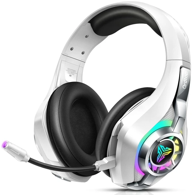 Main image of 2.4GHz Wireless Gaming Headset for PS5/PS4/PC/Switch, 45H RGB Lights, White | Xbox One Gaming Headphones with ENC Mic, 7.1 Surround Sound, 40mm Drivers, <20ms Low Latency, 276g Lightweight