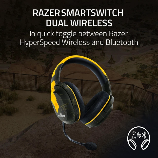 Alt view image 2 of 7 - Razer Barracuda X Wireless Gaming & Mobile Headset (PC, PlayStation, Switch, Android, iOS): 2.4GHz Wireless + Bluetooth - Lightweight - 40mm Drivers - Detachable Mic - 50 Hr Battery - PUBG Edition