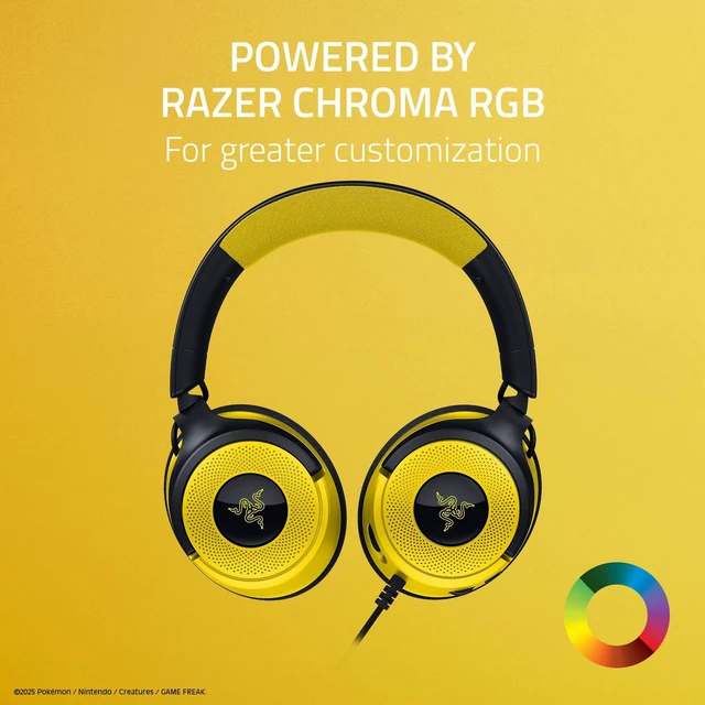 Alt view image 7 of 7 - Razer Kraken V4 X Wired USB-C & Type A Gaming Headset, Pokémon Edition | Cardioid Mic, Memory Foam Cushions, Chroma RGB Lighting, For PC, Mac, PS5, Nintendo Switch 2
