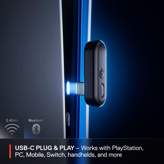Alt view image 7 of 7 - SteelSeries Arctis Nova 3P Wireless Multi-Platform Gaming Headset - Aqua | Mobile App Control - 40 HR Battery - Neodymium Magnetic Drivers - 2.4GHz/Bluetooth - PS5, PS4, PC, Switch, Mobile