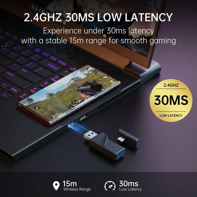 Alt view image 3 of 7 - EKSA Wireless Gaming Headset with Detachable Microphone for PC,PS5,PS4 | Bluetooth Gaming Headphones with RGB, 30ms Latency, 50H Battery for Switch,Mobile,Mac,Computer, Stereo Sound Wired PC Headset