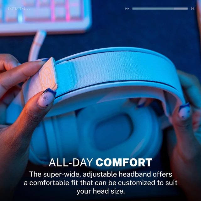 Alt view image 5 of 7 - JLab Nightfall Wireless Gaming Headset, Bluetooth 5.3, White