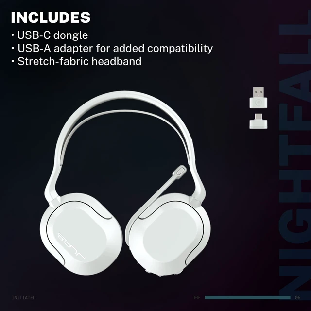 Alt view image 7 of 7 - JLab Nightfall Wireless Gaming Headset, Bluetooth 5.3, White
