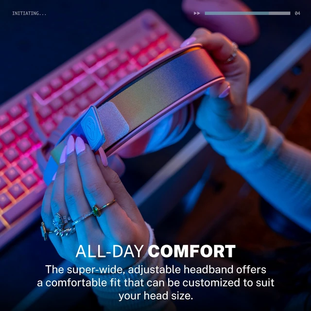 Alt view image 5 of 7 - JLab Nightfall Wireless Gaming Headset, Bluetooth 5.3, Pink