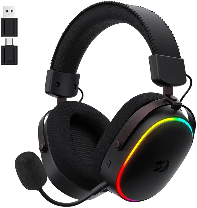 Main image of Redragon H831 4-Mode Wireless Gaming Headset, 53mm Drivers, 45Hr+ Battery | 360° Spatial Sound, Detachable Mic with Voice Monitoring, Low Latency, Multi-Platform Headphone for PS4/5, NS, PC, Mac