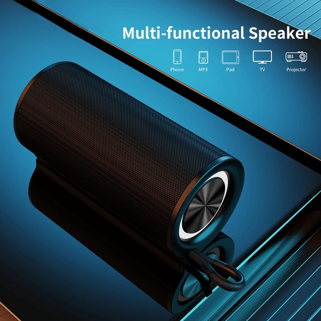 Alt view image 3 of 7 - Defunc BEAT15 Bluetooth Speaker, 15W Portable Wireless Speaker, Bluetooth 6.0, IPX7 Waterproof, Auracast, RGB Lights (Black)