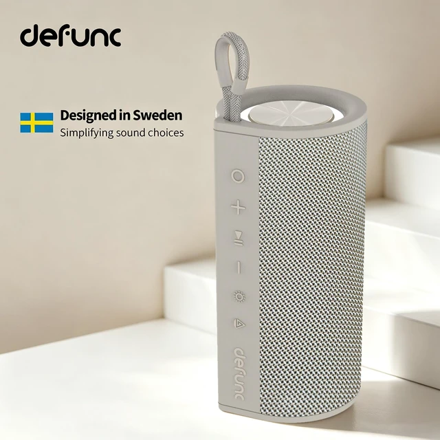 Alt view image 2 of 7 - Defunc BEAT15 Portable Bluetooth Speaker, Beige, Scandinavian Design, 15W Stereo Sound, IPX7 Waterproof Wireless Speaker, Birthday Gift for Fathers Day Men(Beige)