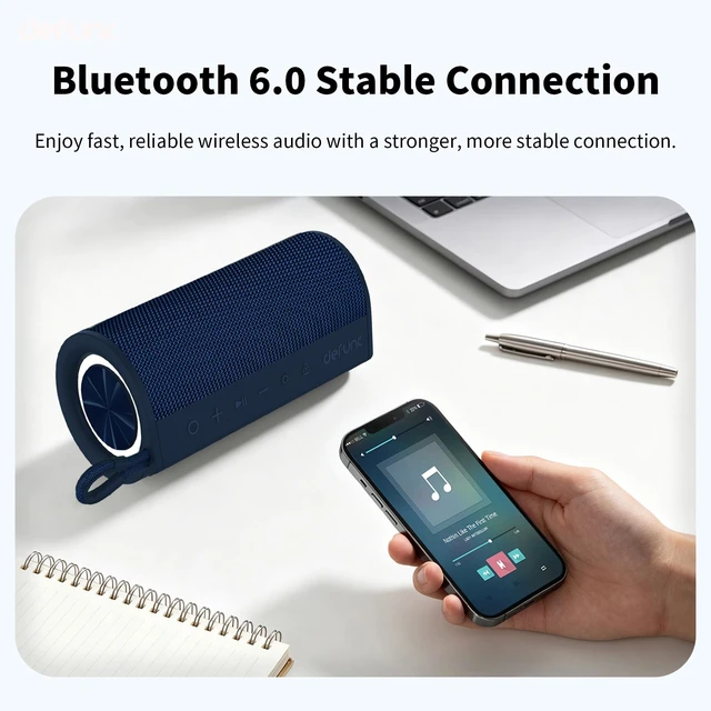 Alt view image 5 of 7 - Defunc BEAT 15 Bluetooth Speaker, 15W HD Sound, Portable Wireless, IPX7 Waterproof, Up to 12H Playtime, Auracast, for Home/Party/Outdoor/Camping/Beach Essentials (Blue)
