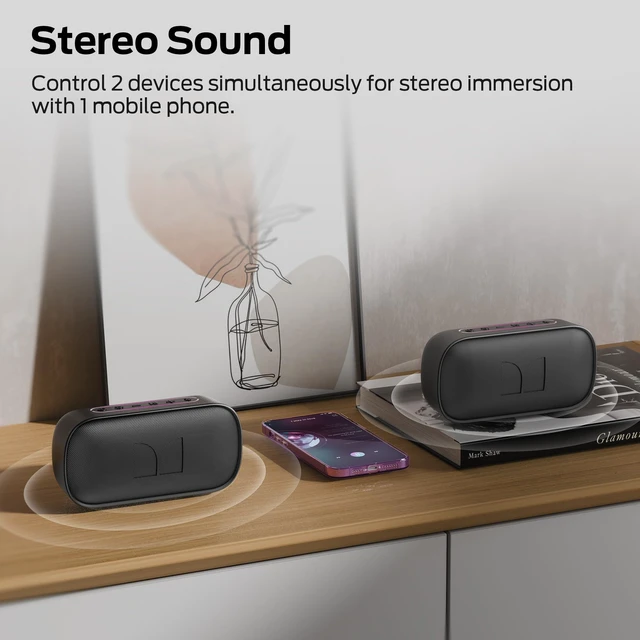 Alt view image 5 of 7 - Monster S150 Speaker, IPX7 Waterproof Wireless Speaker, 24W Stereo Sound with Pure Bass, Bluetooth 6.0, TWS Pairing, HD Calling, 20H Playtime, RGB Lights Perfect for Outdoor, Party, Beach, Home, Gifts