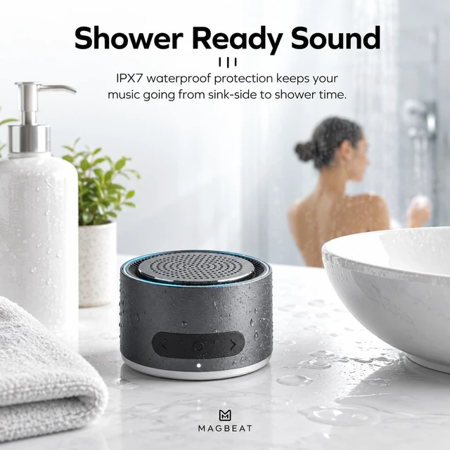Alt view image 6 of 7 - MagBeat Bluetooth Speaker with Magnetic Wireless Charger (Graphite), Portable Stereo Sync TWS, Booming Bass, up to 10H, IPX7 Waterproof, Aluminum Unibody Design for Home/Outdoor/Beach, Gift for Men