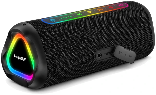 Main image of Hupoaf Portable Bluetooth Speaker, 30W Peak, Magnetic Mount, IPX7, 24H | Magnetic Golf Cart Speaker with Bluetooth 5.4, TWS Stereo, RGB Lights; for Camping, Backyard Parties and Garages