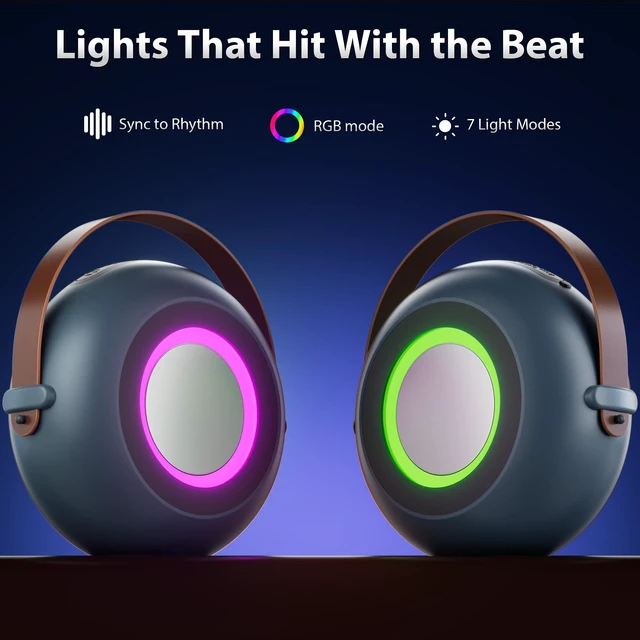 Alt view image 6 of 7 - Passau 30W Portable Bluetooth Speaker with Deep Bass, Handle, 24H Play | Passive Radiator, TWS Stereo Pairing, RGB Lights, Bluetooth/AUX/TF Card, IPX5, Carry Handle for Home/Party/Outdoor/Beach