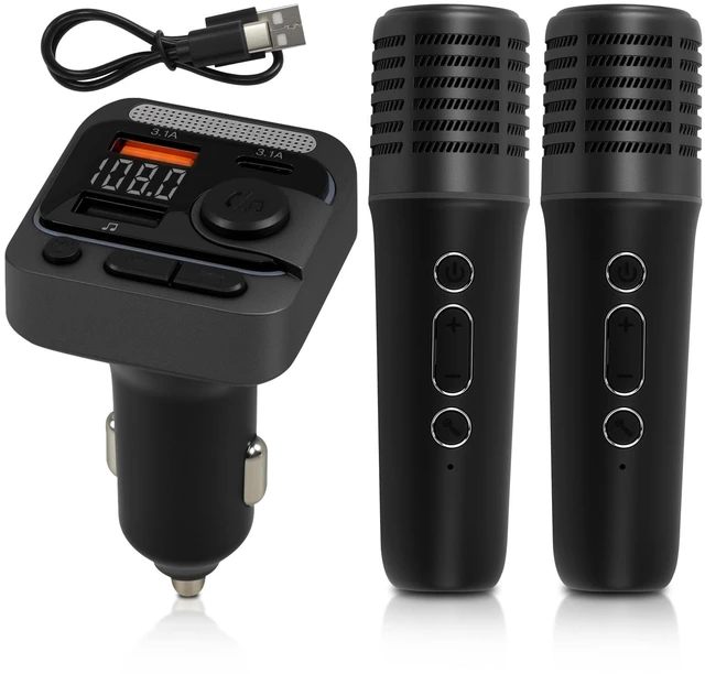 Main image of QKVCX Wireless Bluetooth Car Karaoke Microphone Kit Plug in Cigarette Lighter, 30H Duration 10M Range | Perfect for Outdoor Parties, Travel Sing-Alongs & Group Gatherings
