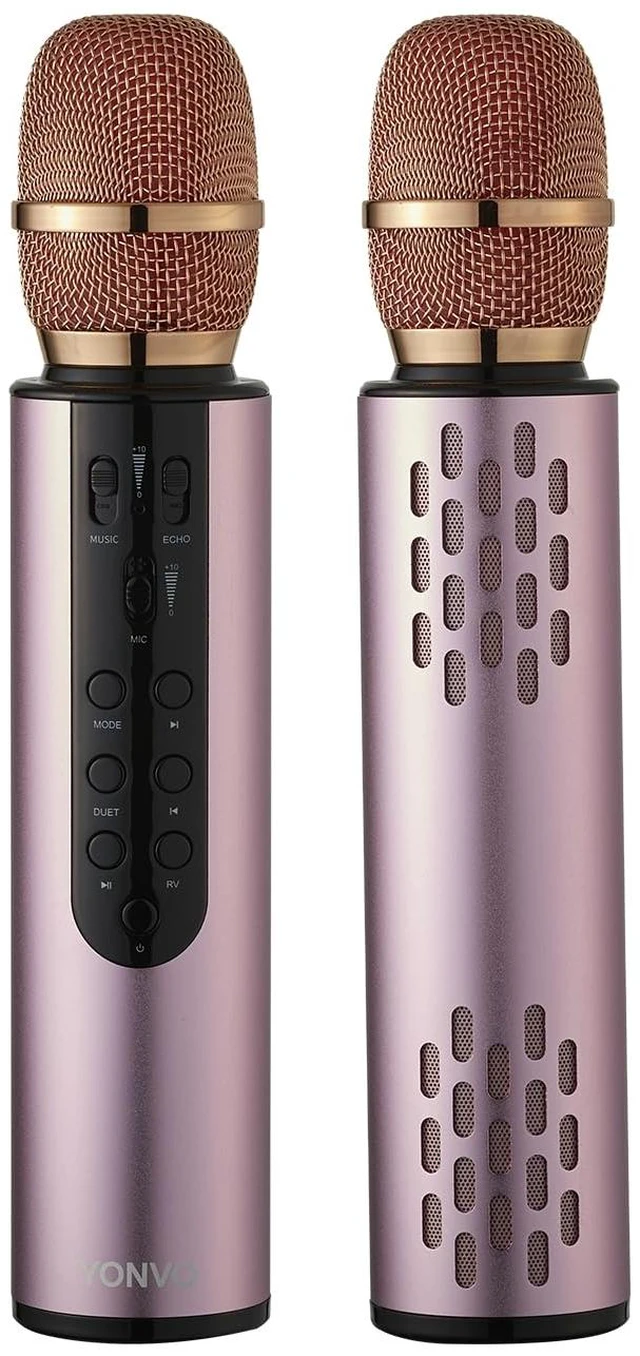 Main image of YONVO Bluetooth 5.3 Wireless Karaoke Microphone, Portable Handheld Mic with 10W Speakers. Clear Vocals & Echo Home Party Karaoke Machine, Gift for Teens & Women (Rose Gold)