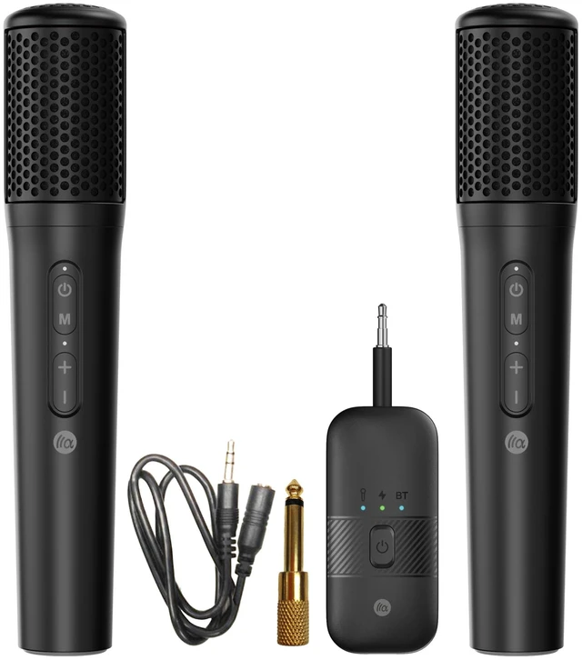 Main image of TAZATA Wireless Microphones System,Dual Handheld Microphone with Rechargeable Receiver, for Karaoke, Speech, Wedding, Church, PA System,Outdoor Events,Party Gifts