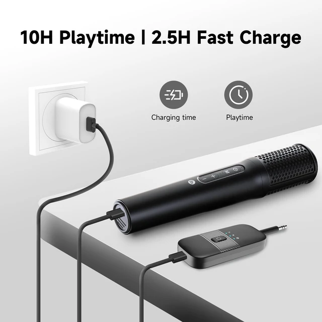 Alt view image 5 of 7 - TAZATA Wireless Microphones System,Dual Handheld Microphone with Rechargeable Receiver, for Karaoke, Speech, Wedding, Church, PA System,Outdoor Events,Party Gifts