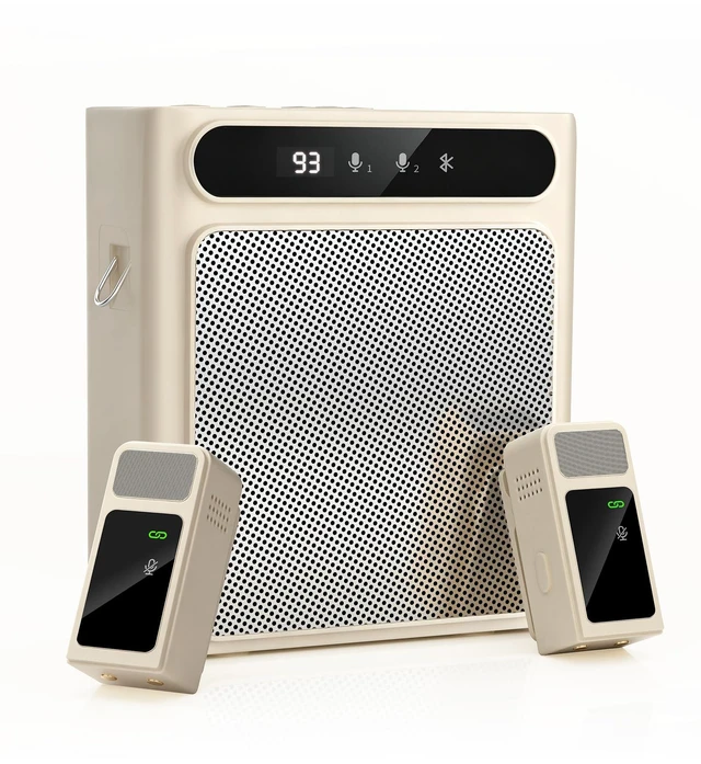 Main image of Kairvon Voice Amplifier for Teachers with 2 Wireless Lavalier Microphones, 10W Portable PA Speaker with Bluetooth 5.4, Rechargeable Teacher Microphone for Classroom, Tour Guides