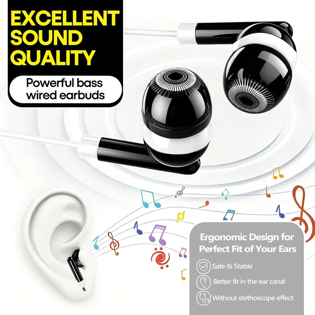 Alt view image 3 of 7 - Bornlixs Kids Bulk Earbuds 200 Pack for School Classroom Student | Wholesales in Ear Headphones for Children Toddler Teen kids Boys Girls(Black)