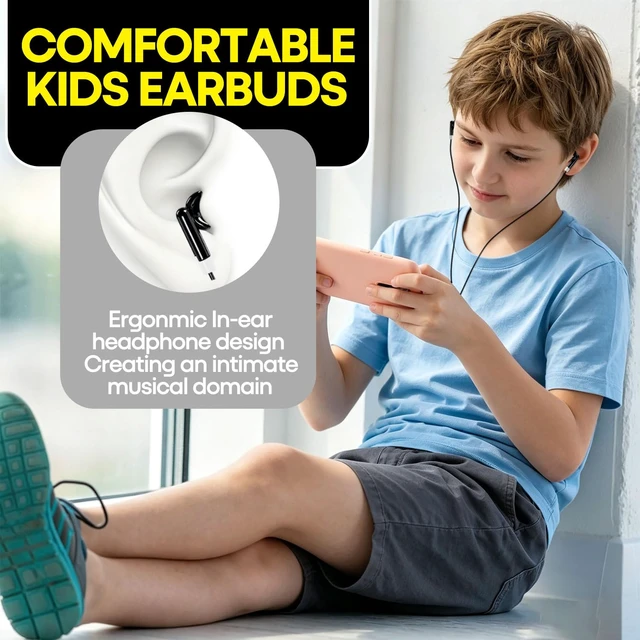 Alt view image 6 of 7 - Bornlixs Kids Bulk Earbuds 200 Pack for School Classroom Student | Wholesales in Ear Headphones for Children Toddler Teen kids Boys Girls(Black)