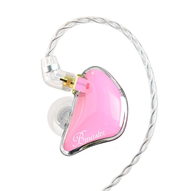 Main image of BASN Bmaster in Ear Monitor Headphones Triple Driver Earphones with Two Detachable MMCX Cable Fit in Ear Suitable for Audio Musician Drummer(Pink)