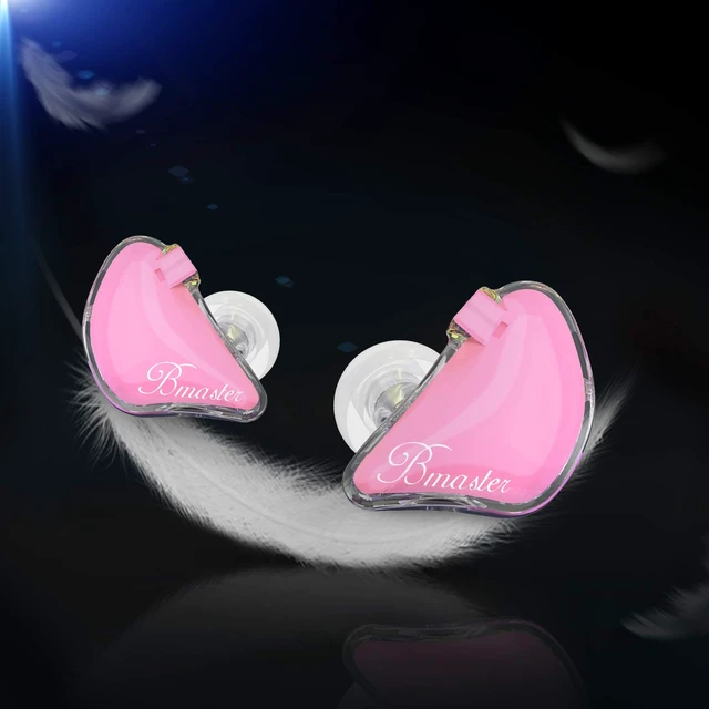 Alt view image 3 of 7 - BASN Bmaster in Ear Monitor Headphones Triple Driver Earphones with Two Detachable MMCX Cable Fit in Ear Suitable for Audio Musician Drummer(Pink)