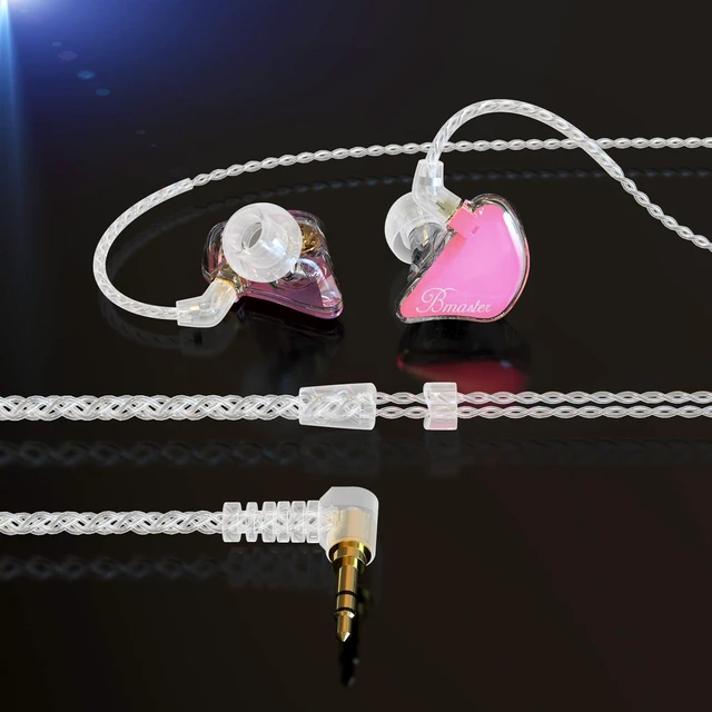 Alt view image 5 of 7 - BASN Bmaster in Ear Monitor Headphones Triple Driver Earphones with Two Detachable MMCX Cable Fit in Ear Suitable for Audio Musician Drummer(Pink)