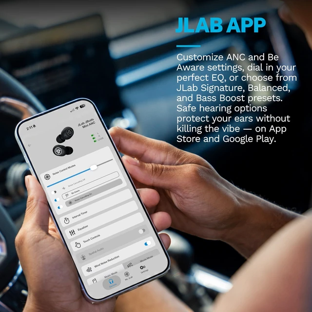 Alt view image 5 of 6 - JLab JBuds Mini ANC True Wireless Earbuds with Apple Find My, Blush Pink