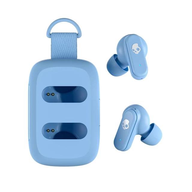 Alt view image 5 of 7 - Skullcandy Dime 3 Wireless In-Ear Bluetooth Earbuds - Preppy Blue | Noise Isolating Fit, 20 Hours Battery, Microphone for iPhone Android, Easy Carry with Integrated Lanyard, Travel Friendly