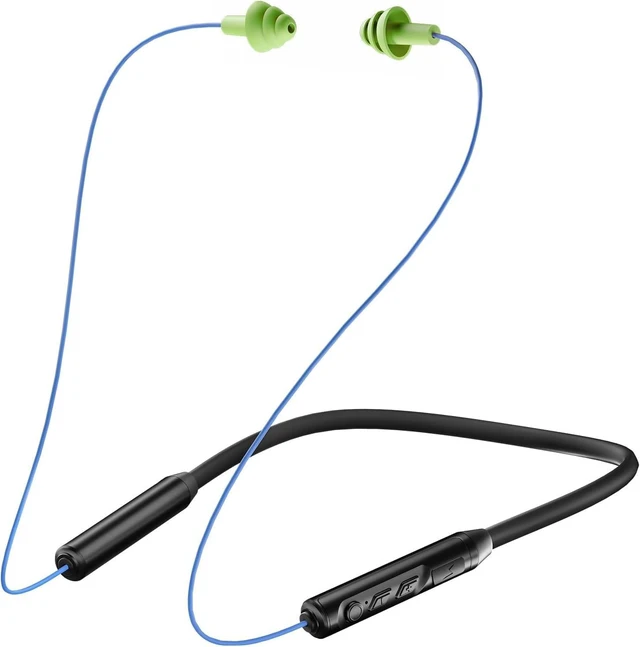 Main image of MIPEACE Bluetooth Earplug Headphones, Neckband Wireless Earbuds earplugs-29db Noise Reduction isolating in-Ear earplug Earphones with Controls,IPX6 sweatproof,20+Hour Battery (Blue Green)