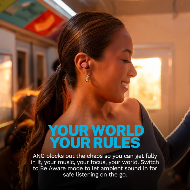 Alt view image 2 of 6 - JLab JBuds Mini ANC True Wireless Earbuds with Apple Find My, Blush Pink