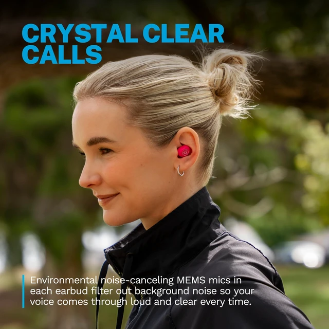 Alt view image 6 of 6 - JLab JBuds Mini ANC True Wireless Earbuds with Apple Find My, Blush Pink