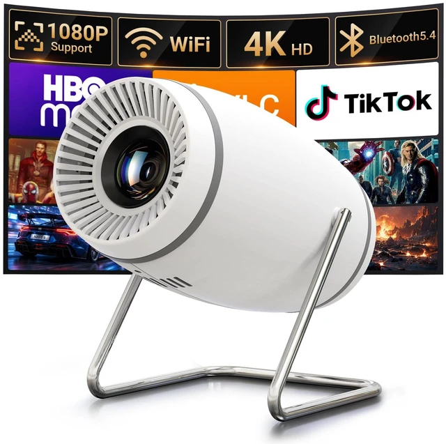 Main image of Built-in APPSMini Projector With Wifi And Bluetooth, 1080P 4K Support Portable Projector, Movie Projector for Bedroom, Compatible with Smartphones/TV Stick/iPad/PS5/Laptop/HDMI/USB