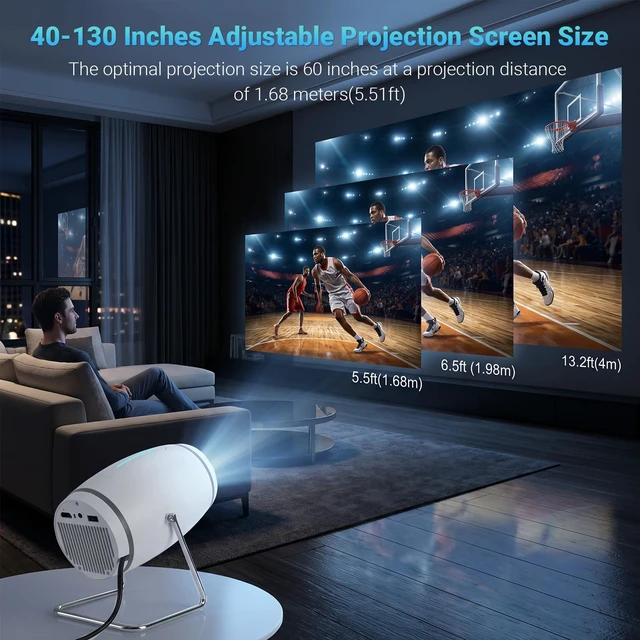 Alt view image 4 of 7 - Built-in APPSMini Projector With Wifi And Bluetooth, 1080P 4K Support Portable Projector, Movie Projector for Bedroom, Compatible with Smartphones/TV Stick/iPad/PS5/Laptop/HDMI/USB