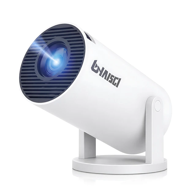 Main image of HY300 Pro Mini Projector with Android 13, 2GB RAM + 16GB Storage, WiFi 6 & Bluetooth, Auto Keystone, 180° Rotatable Portable Smart Projector, 4K Supported