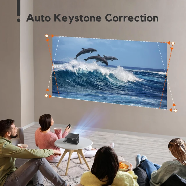 Alt view image 7 of 7 - Mini Projector with WiFi and Bluetooth, AKIYO 2026 Upgraded Projector 1080P | Support Auto Keystone, 360° Rotating, Portable Projector for Home Theater, Compatible with iOS/Android/Laptop/PS5, Black