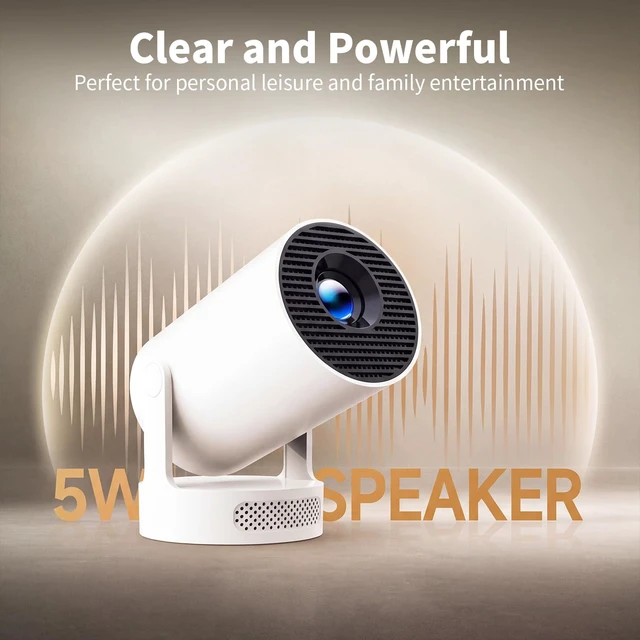 Alt view image 5 of 7 - Mini Portable Projector with Bluetooth 5.4 and WiFi 6, 4K Support | HY300 Ultra Projector,220 ANSI,210° Rotation,Auto Keystone Correction,5watt Sound Base Speaker