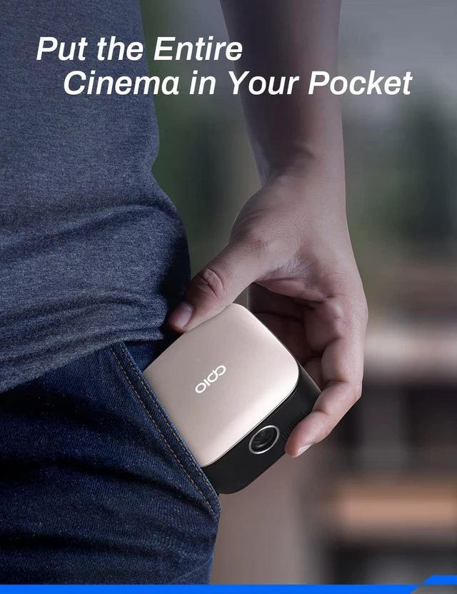 Alt view image 3 of 7 - APIO 640x360 Resolution 1080p Clear Imaging Smart Mini DLP Pocket Projector HDMI, USB, High Resolution Display for Streaming Movies, Laptops, Phones, Presentation, Home & Outdoor