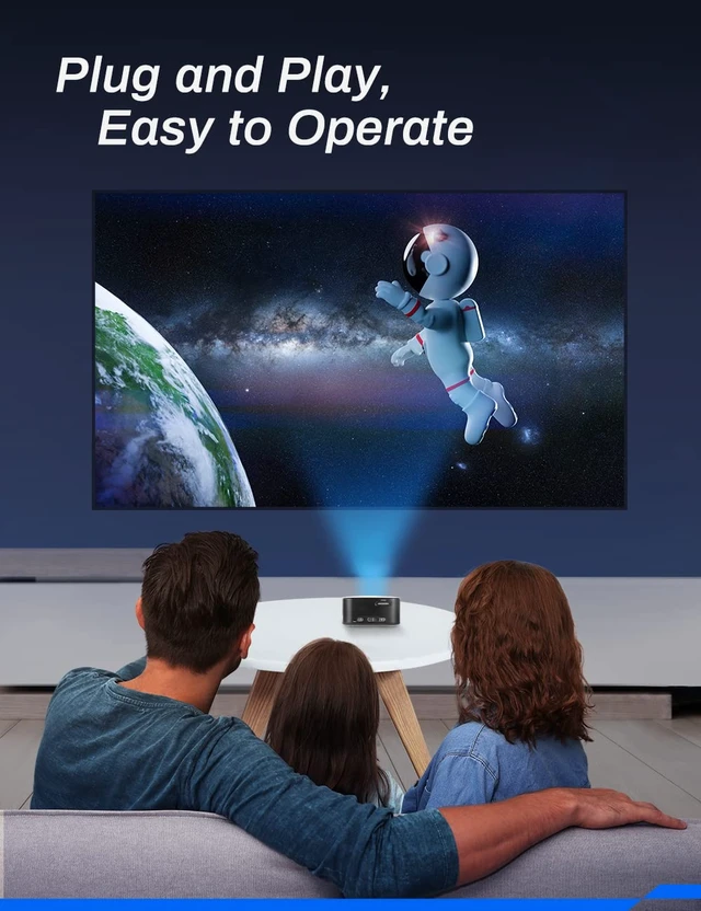 Alt view image 4 of 7 - APIO 640x360 Resolution 1080p Clear Imaging Smart Mini DLP Pocket Projector HDMI, USB, High Resolution Display for Streaming Movies, Laptops, Phones, Presentation, Home & Outdoor
