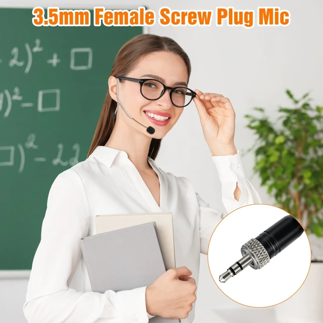 Alt view image 2 of 7 - 5 Pack Headset Single Earhook Microphone Hands-Free Mic for Sennheiser | 3.5mm Female Screw Plug,Condenser Omnidirectional Mic,Light-Weight Black Headset Head Mic with Windscree and 1.5m Cable