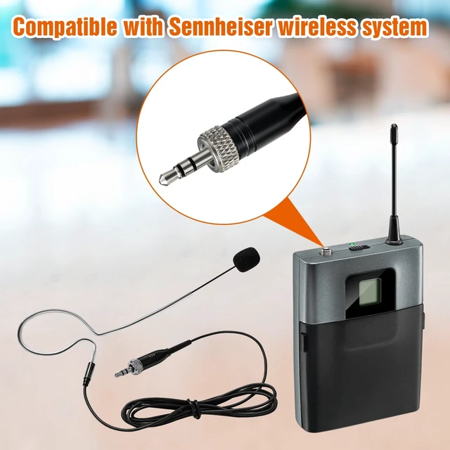 Alt view image 4 of 7 - 5 Pack Headset Single Earhook Microphone Hands-Free Mic for Sennheiser | 3.5mm Female Screw Plug,Condenser Omnidirectional Mic,Light-Weight Black Headset Head Mic with Windscree and 1.5m Cable