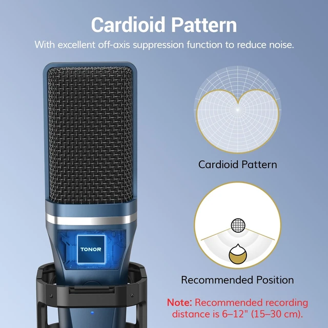 Alt view image 2 of 7 - TONOR Podcast Mic, USB-A/C Computer Microphone, Compatible with PC & Laptop | Cardioid Condenser PC Mic with Boom Arm and Pop Filter for Podcasting, Streaming, Vocal Recording, PS4/5, TC-777 +H
