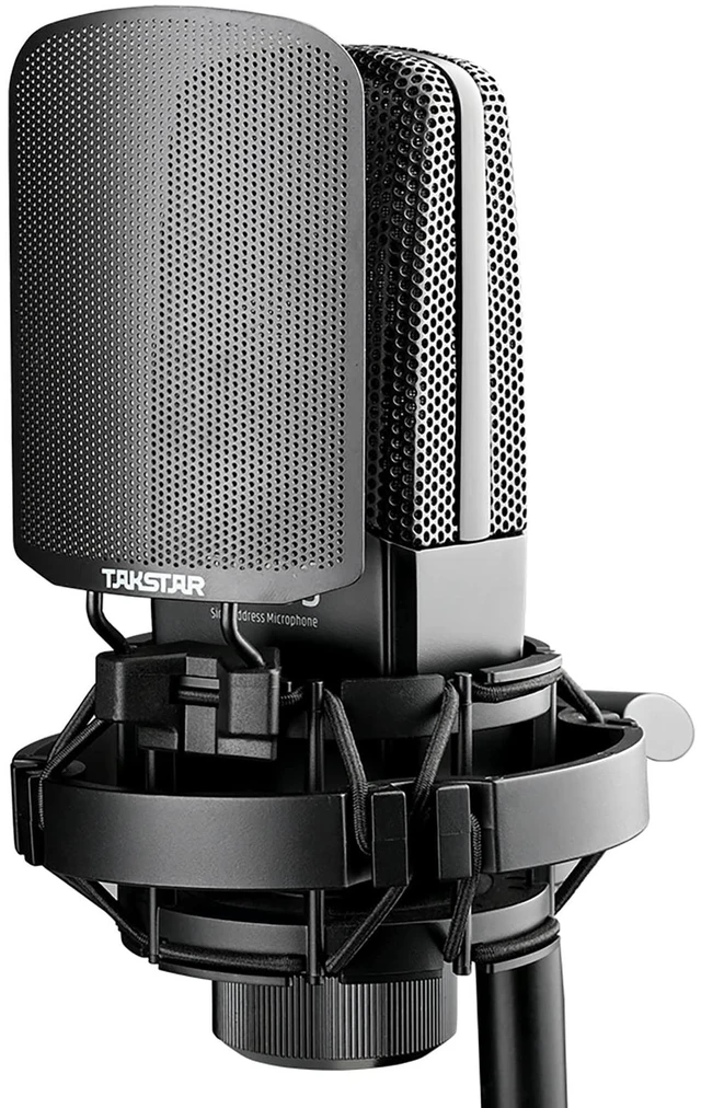 Main image of TAKSTAR TAK45 XLR Cardioid Condenser Mic with 34mm Gold-Plated Diaphragm | 20Hz-20kHz Response, Cardioid Pattern, Shock Mount & Windscreen,Compact for Streaming, 48V Phantom Power Required