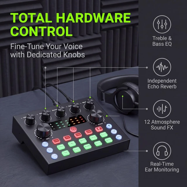 Alt view image 6 of 7 - F998 Podcast Equipment Bundle, Audio Mixer with BM800 Microphone | Podcast Equipment with Sound Card, Recording Studio Equipment for Podcasting Singing Gaming Live Streaming YouTube Tiktok