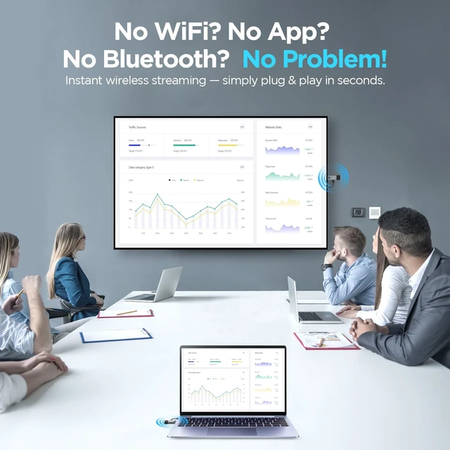Alt view image 7 of 7 - FWOOPS Wireless HDMI Transmitter and Receiver Kit, 1080P | Plug and play wireless HDMI kit for laptops, projectors, TVs, meetings, classrooms, and home entertainment.