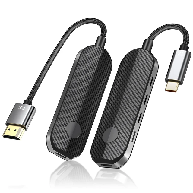 Main image of Wireless HDMI Transmitter and Receiver Kit 165ft 5G/2.4G Wireless HDMI Extender, USB-C to HDMI 1080P@60Hz 4K Decode, Plug & Play No WiFi Needed for Laptop, MacBook, iPad to Projector, TV