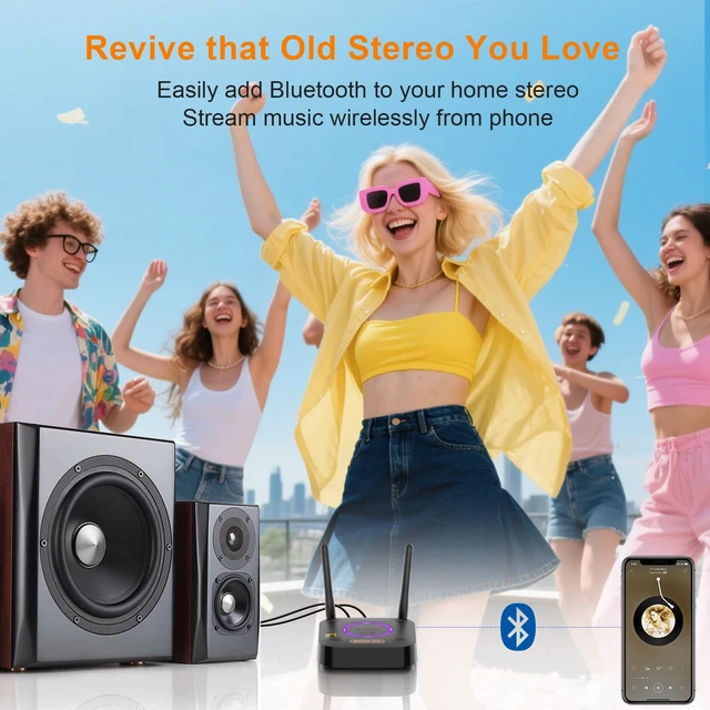 Alt view image 2 of 7 - 1Mii B06Ultra Bluetooth 5.3 Receiver with LDAC for Hi-Res Wireless Audio, HiFi Bluetooth Audio Adapter w/Audiophile DAC, 3D Surround aptX HD Low Latency, Optical AUX 3.5mm Coaxial for Home Stereo