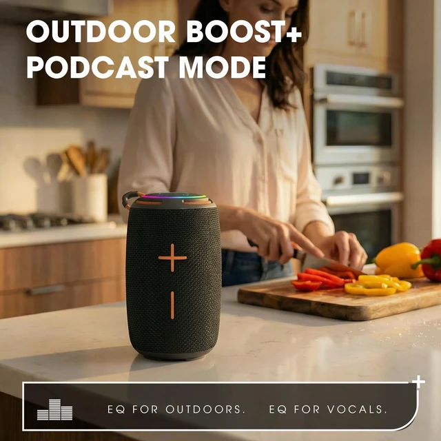 Alt view image 3 of 7 - PJGCWB Portable Bluetooth Speaker, High pitched and Clear, Full bass,IPX5 Waterproof, Mini with Subwoofer, 10 Hours Playtime, TWS Pairing, Black, for Home/Party/Outdoor (Black)