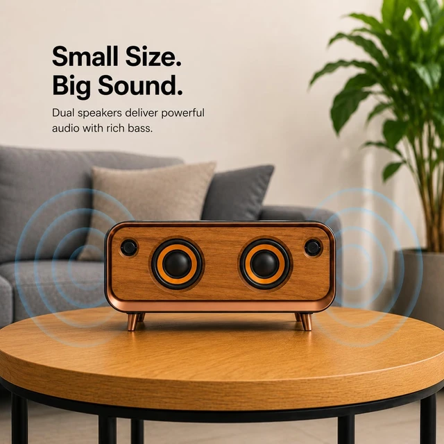 Alt view image 6 of 6 - Bafena Retro Bluetooth Speaker, Vintage Decor, Wireless Bluetooth Speaker, for Kitchen Desk Bedroom Office Party Outdoor Accessories for iPhone Android